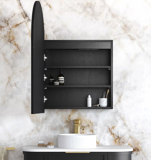 LED Archie Shaving Cabinet Black Oak 900 x 600mm Otti Australia