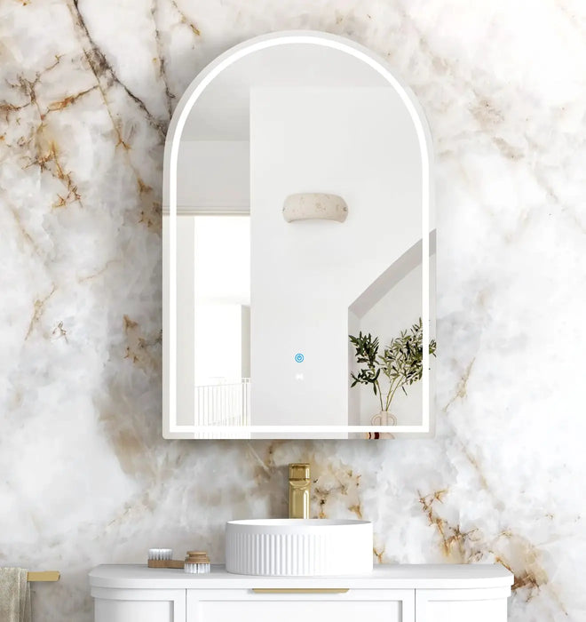 LED Archie Shaving Cabinet Matte White 900 x 600mm Otti Australia