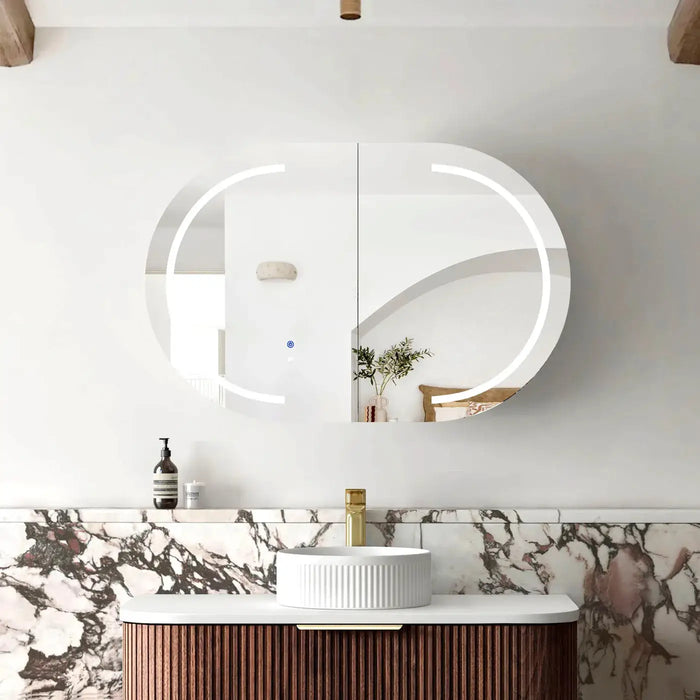 LED Bondi Sable Walnut Shaving Cabinet – Premium Edition