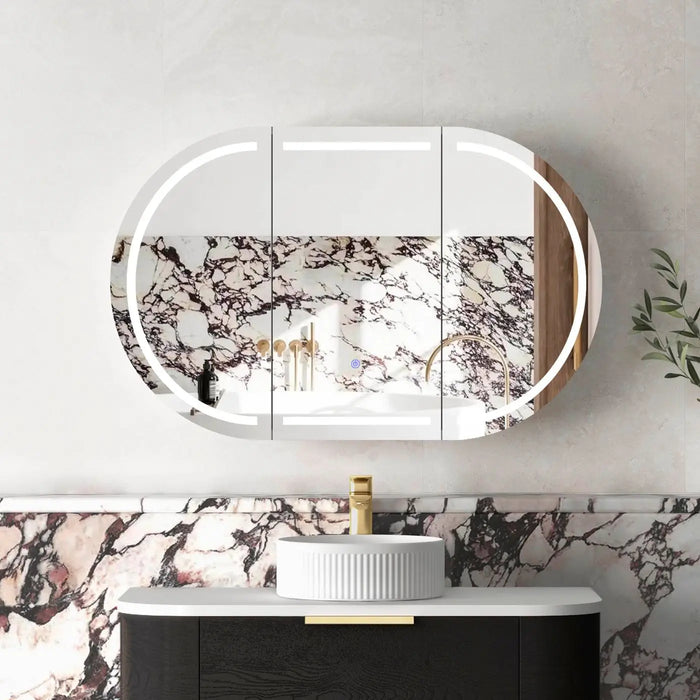 LED Bondi Shaving Cabinet Black Oak 1200 x 750mm Otti Australia
