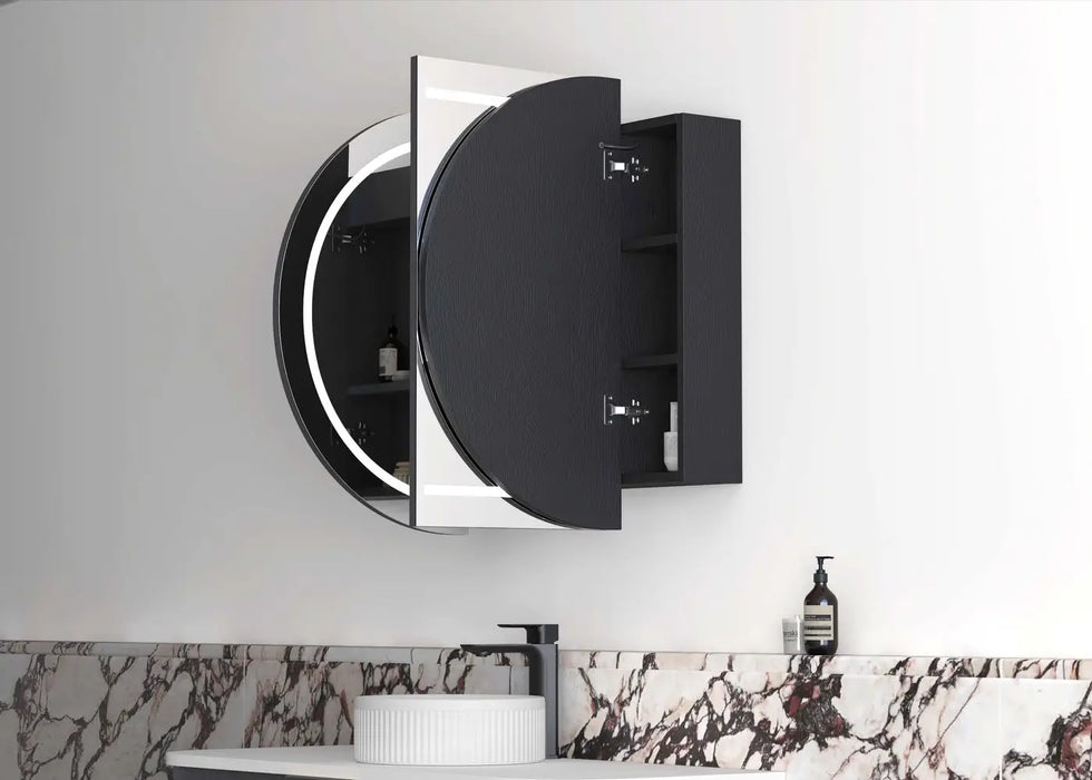 LED Bondi Shaving Cabinet Black Oak 1200 x 750mm Otti Australia