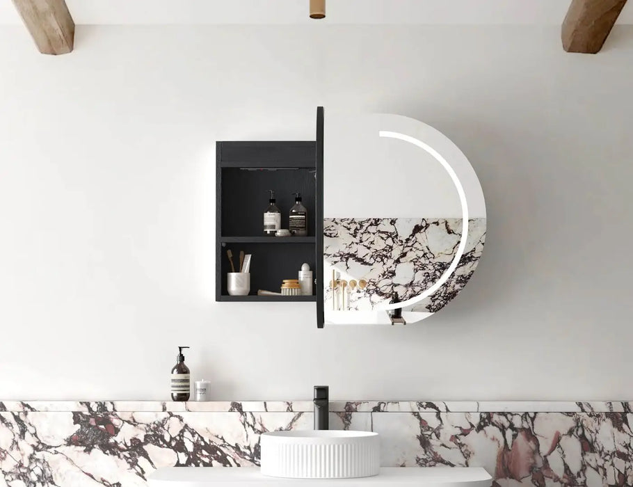 LED Bondi Shaving Cabinet Black Oak 900 x 600mm Otti Australia
