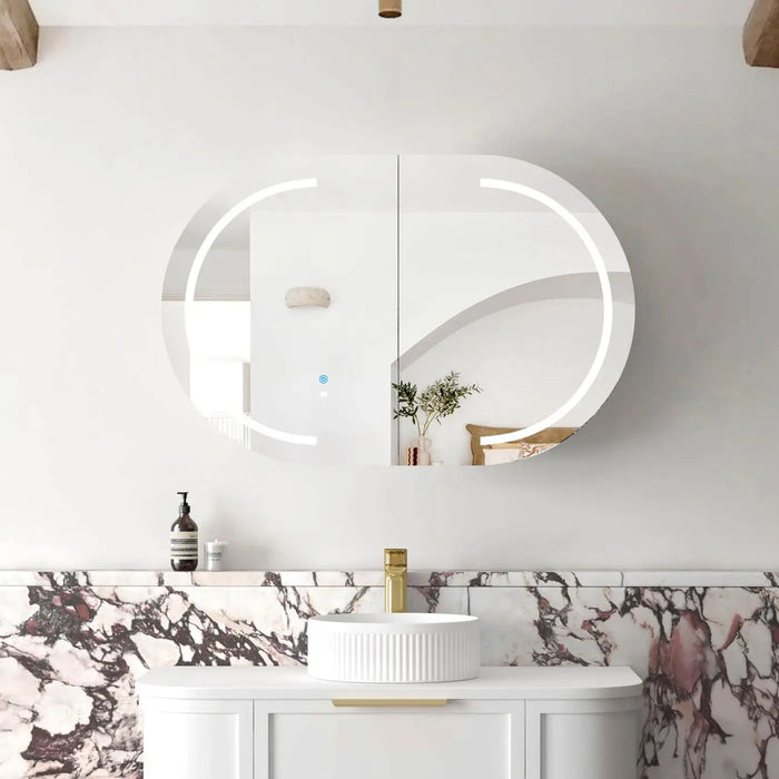 LED Bondi Shaving Cabinet Matte White 900 x 600mm Otti Australia
