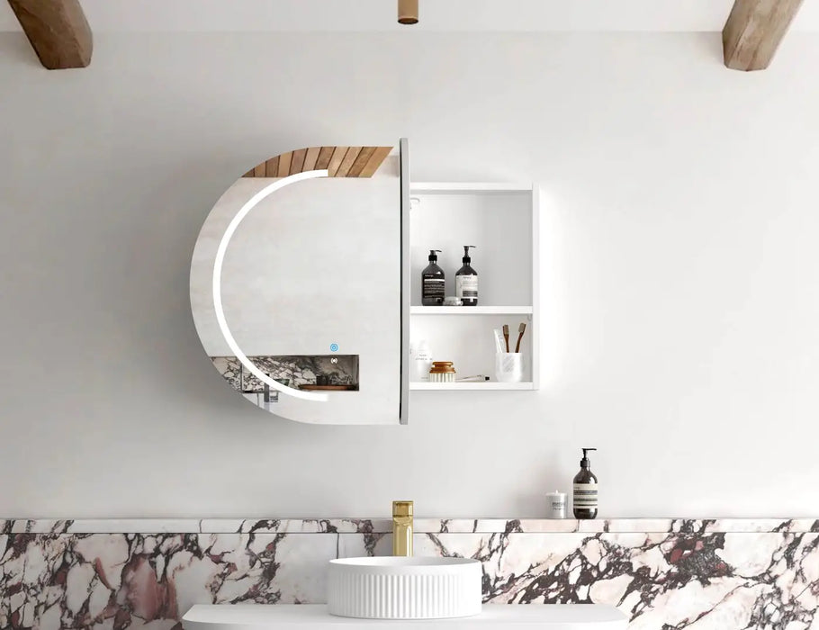 LED Bondi Shaving Cabinet Matte White 900 x 600mm Otti Australia