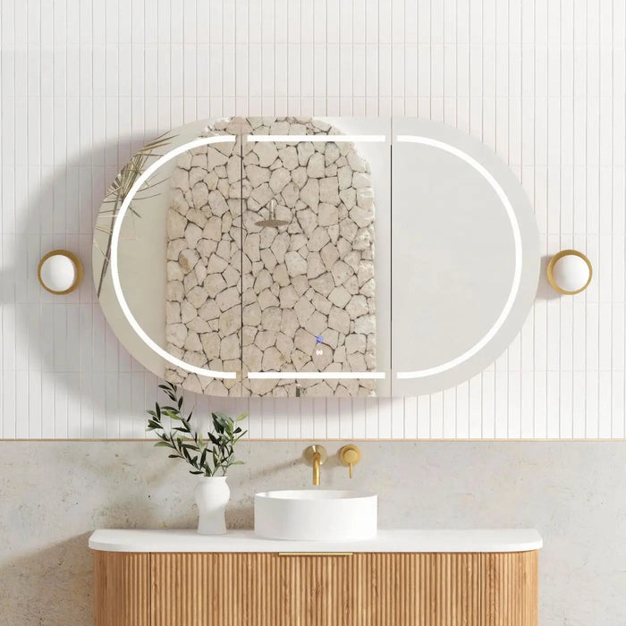 LED Bondi Shaving Cabinet Natural Oak 1200 x 750mm Otti Australia