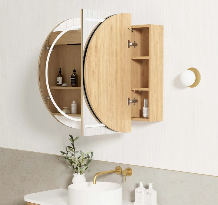 LED Bondi Shaving Cabinet Natural Oak 1200 x 750mm Otti Australia