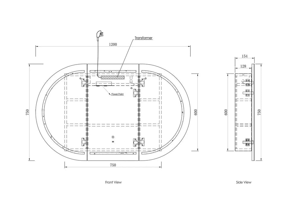 LED Bondi Shaving Cabinet Natural Oak 1200 x 750mm Otti Australia