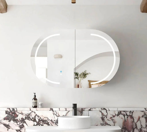 LED Bondi Shaving Cabinet Natural Oak 900 x 600mm Otti Australia