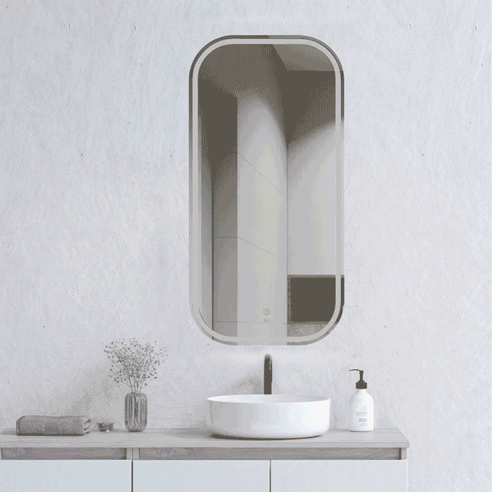 LED Newport Mirror Frameless Soft Square 900x450mm Otti Australia