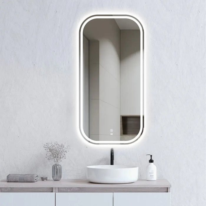 LED Newport Mirror Frameless Soft Square 900x450mm Otti Australia