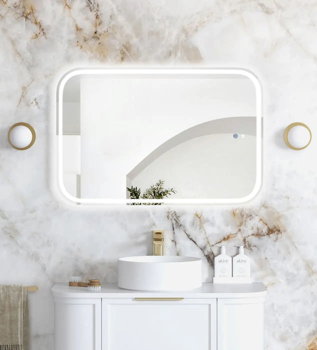 LED Newport Mirror Frameless Soft Square 900x600mm Otti Australia
