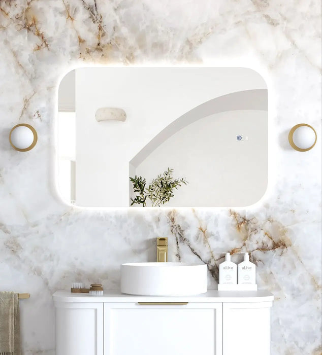 LED Newport Mirror Frameless Soft Square 900x600mm