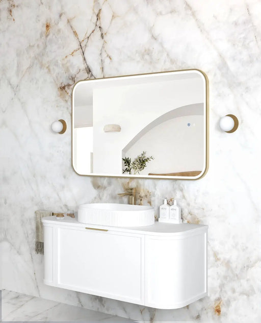 LED Newport Mirror Gold Soft Square 1200x750mm Otti Australia