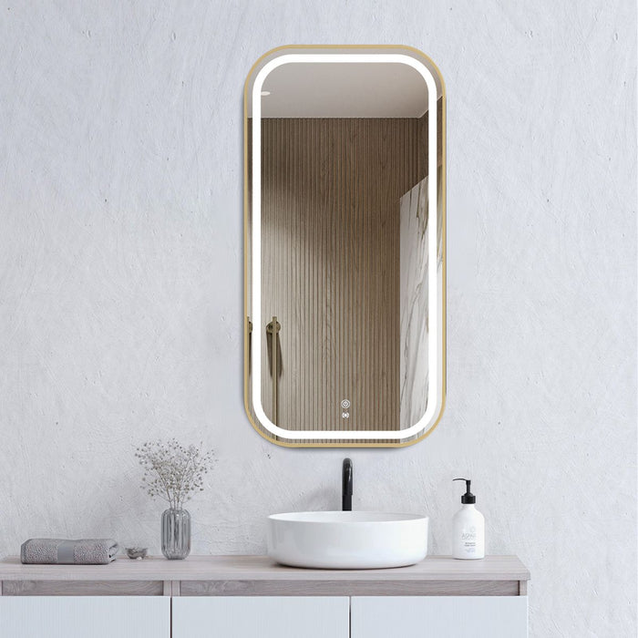 LED Newport Mirror Gold Soft Square Otti Australia