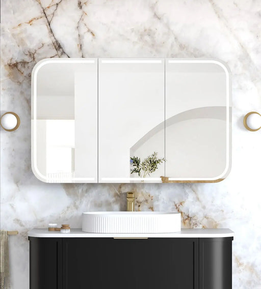 LED Newport Shaving Cabinet Black Oak 1200 x 750mm Otti Australia