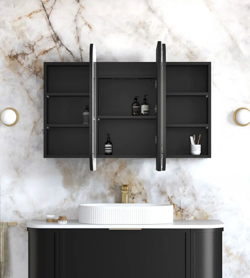 LED Newport Shaving Cabinet Black Oak 1200 x 750mm Otti Australia