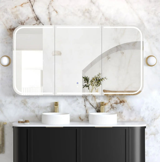 LED Newport Shaving Cabinet Black Oak 1500 x 750mm Otti Australia