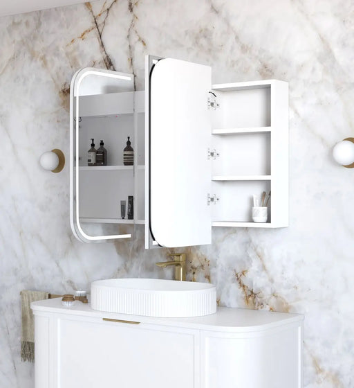 LED Newport Shaving Cabinet Matte white 1200 x 750mm Otti Australia