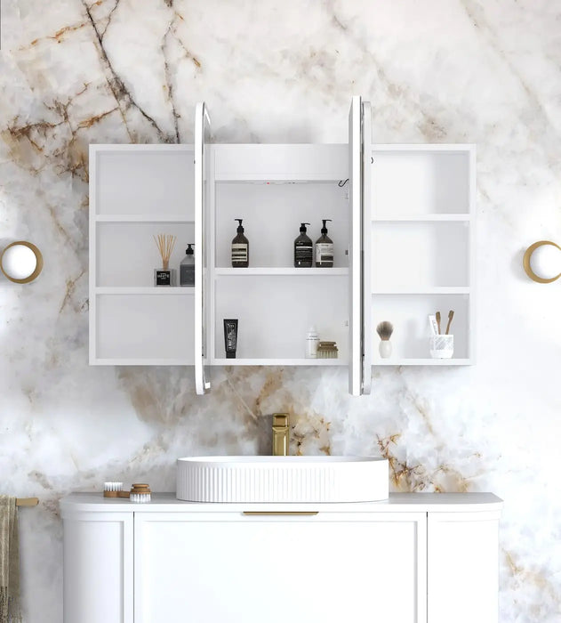 LED Newport Shaving Cabinet Matte white 1200 x 750mm Otti Australia