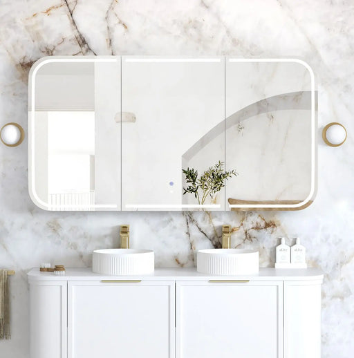 LED Newport Shaving Cabinet Matte white 1500 x 750mm Otti Australia