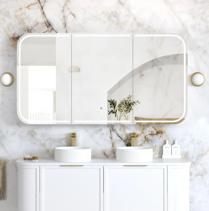 LED Newport Shaving Cabinet Matte white 1500 x 750mm Otti Australia