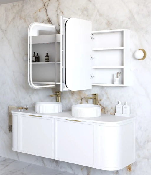 LED Newport Shaving Cabinet Matte white 1500 x 750mm Otti Australia
