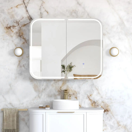 LED Newport Shaving Cabinet Matte white 900 x 750mm Otti Australia