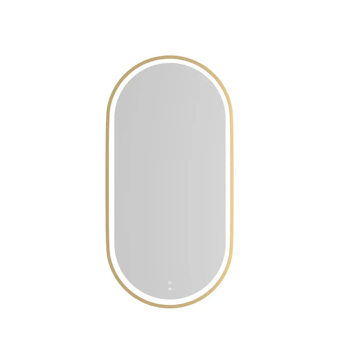 LED Noosa Metal Frame Mirror Brushed Gold 900 x 450mm Otti Australia