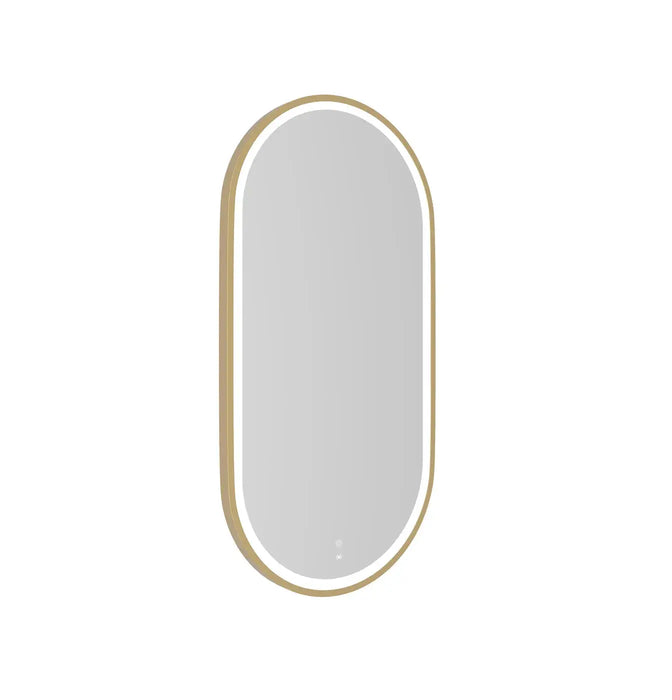LED Noosa Metal Frame Mirror Brushed Gold 900 x 450mm Otti Australia