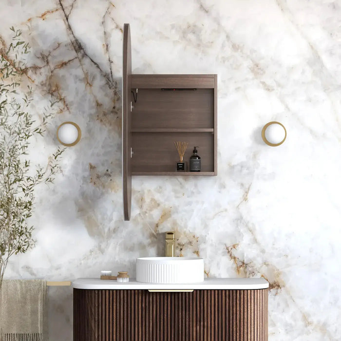 LED Noosa Sable Walnut Shaving Cabinet – Premium Edition