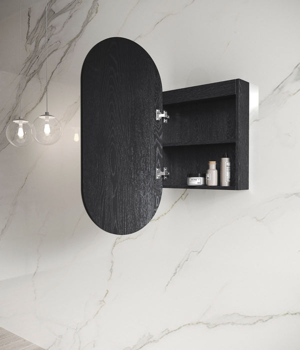 LED Noosa Shaving Cabinet Black Oak Otti Australia