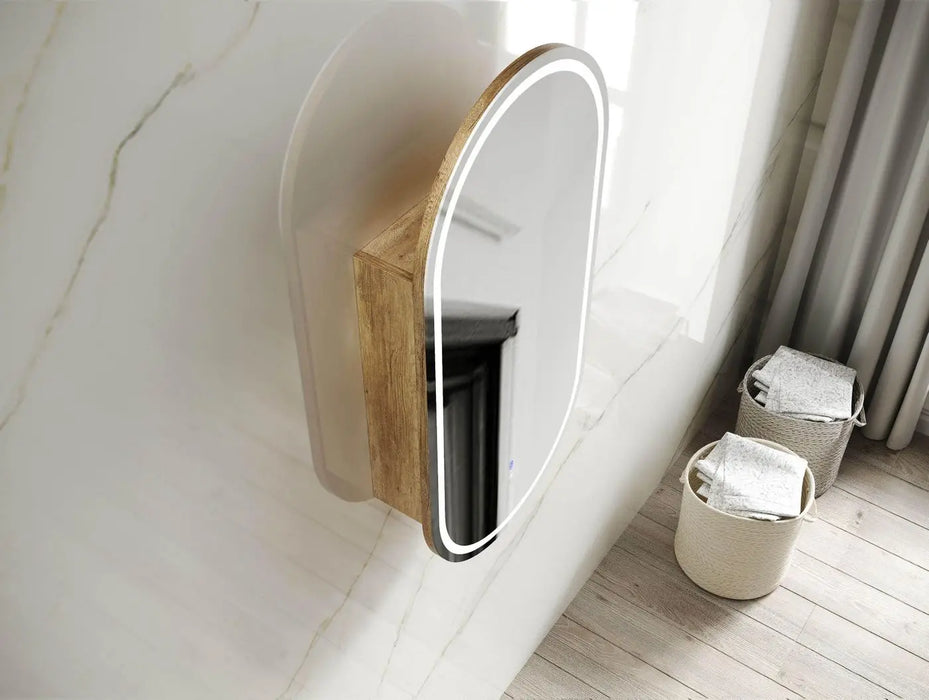 LED Noosa Shaving Cabinet Natural Oak 900 x 450mm Otti Australia