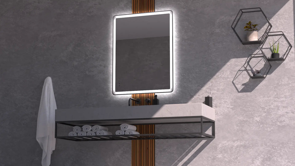 LUME Rectangle front and back lit LED frameless Mirror LUMIXE