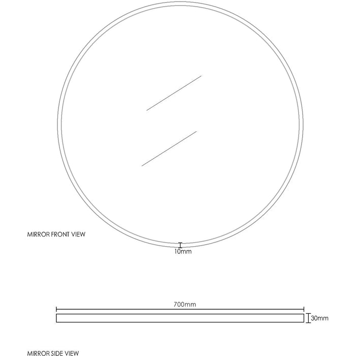 London Chrome Mirror 700mm Otti Australia