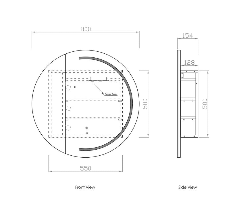 London LED Shaving cabinet 800mm Otti Australia
