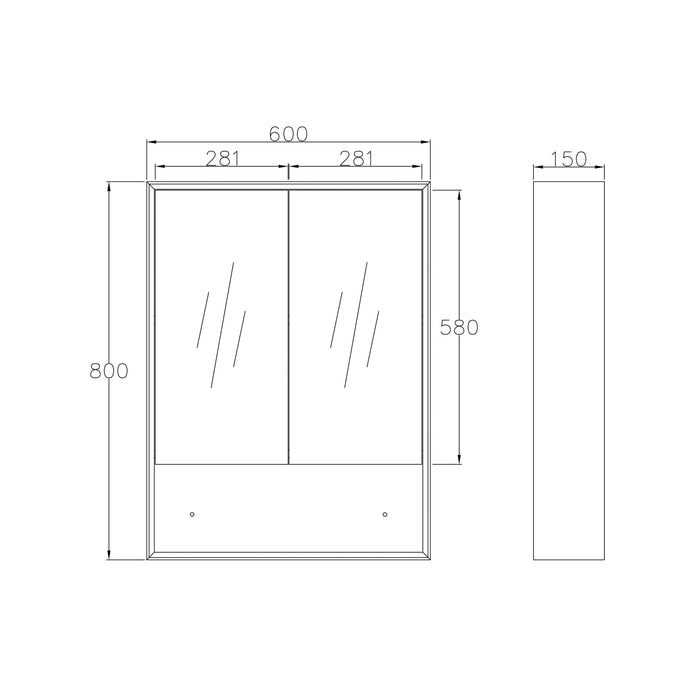 Marlo Shaving Cabinet 600mm x 800mm Otti Australia