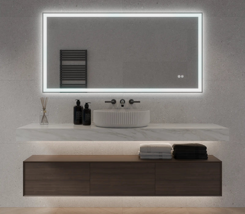 NEXUS Rectangle front and back lit LED frameless Mirror - Masterpiece Mirrors