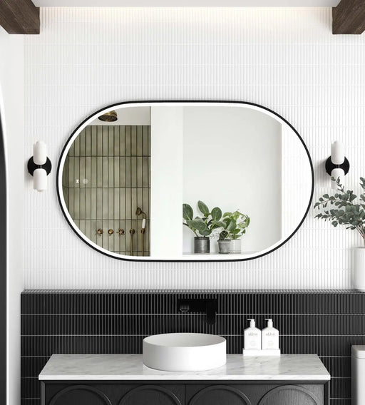 Noosa LED Metal Frame Mirror Black 900x600mm Otti Australia