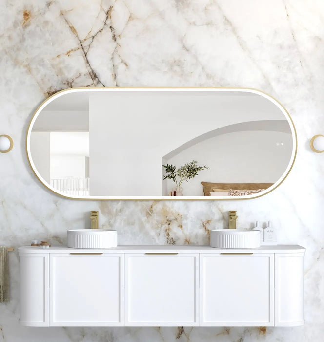 Noosa LED Metal Frame Mirror Gold 1800x750mm Otti Australia
