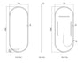 Noosa LED Metal Frame Mirror Gold 1800x750mm Otti Australia