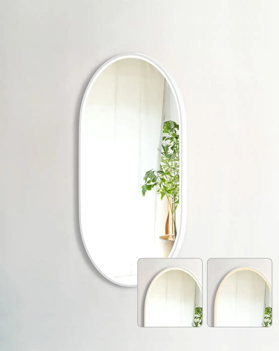 Noosa LED Metal Frame Mirror Matte White 1200x750mm Otti Australia