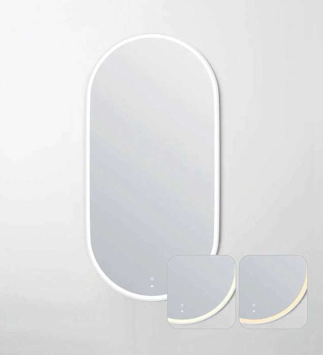 Noosa LED Metal Frame Mirror Matte White 1500x750mm Otti Australia