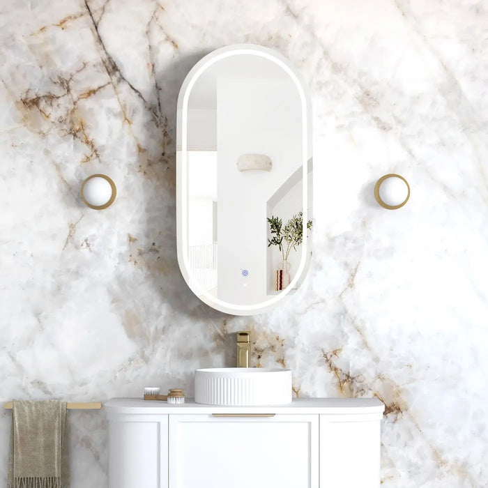 Noosa Led bathroom shaving Cabinet Matte White 900 x 450mm Otti Australia