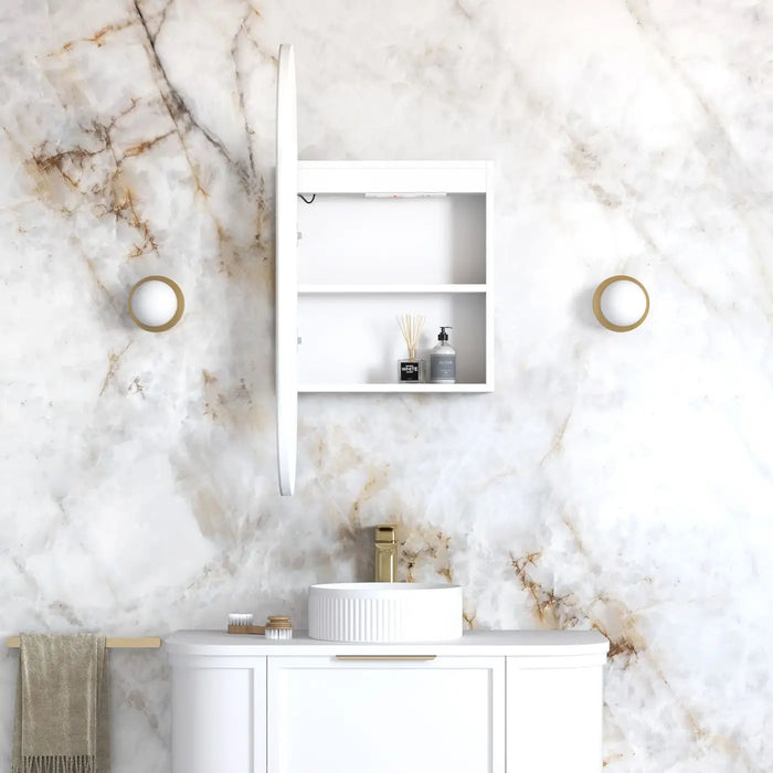 Noosa Led bathroom shaving Cabinet Matte White 900 x 450mm Otti Australia