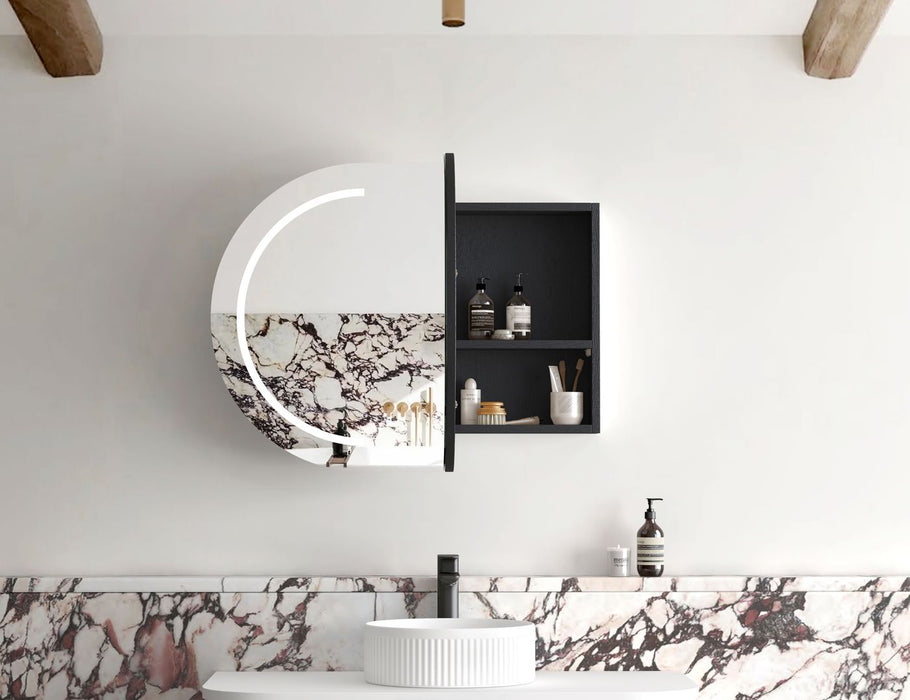 LED Bondi Shaving Cabinet Black Oak 900x600