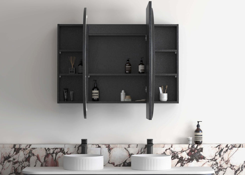 LED Bondi Shaving Cabinet Black Oak 1500 x 900mm