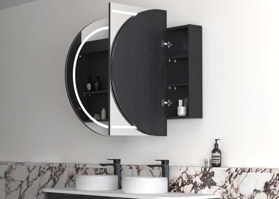 LED Bondi Shaving Cabinet Black Oak 1500 x 900mm