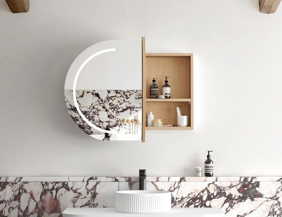 LED Bondi Shaving Cabinet Natural Oak 900x600