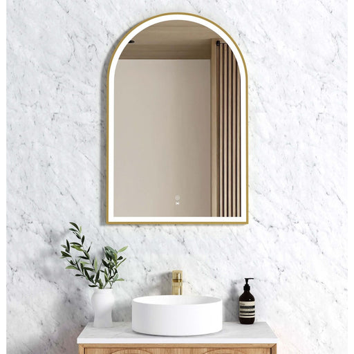 LED Archie Metal Frame Mirror Gold Otti Australia