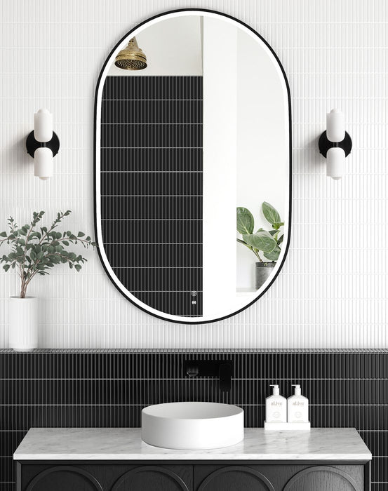 Noosa LED Metal Frame Mirror Black 900x600mm
